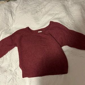 Abercrombie and Fitch off the shoulder slouchy pink sweater